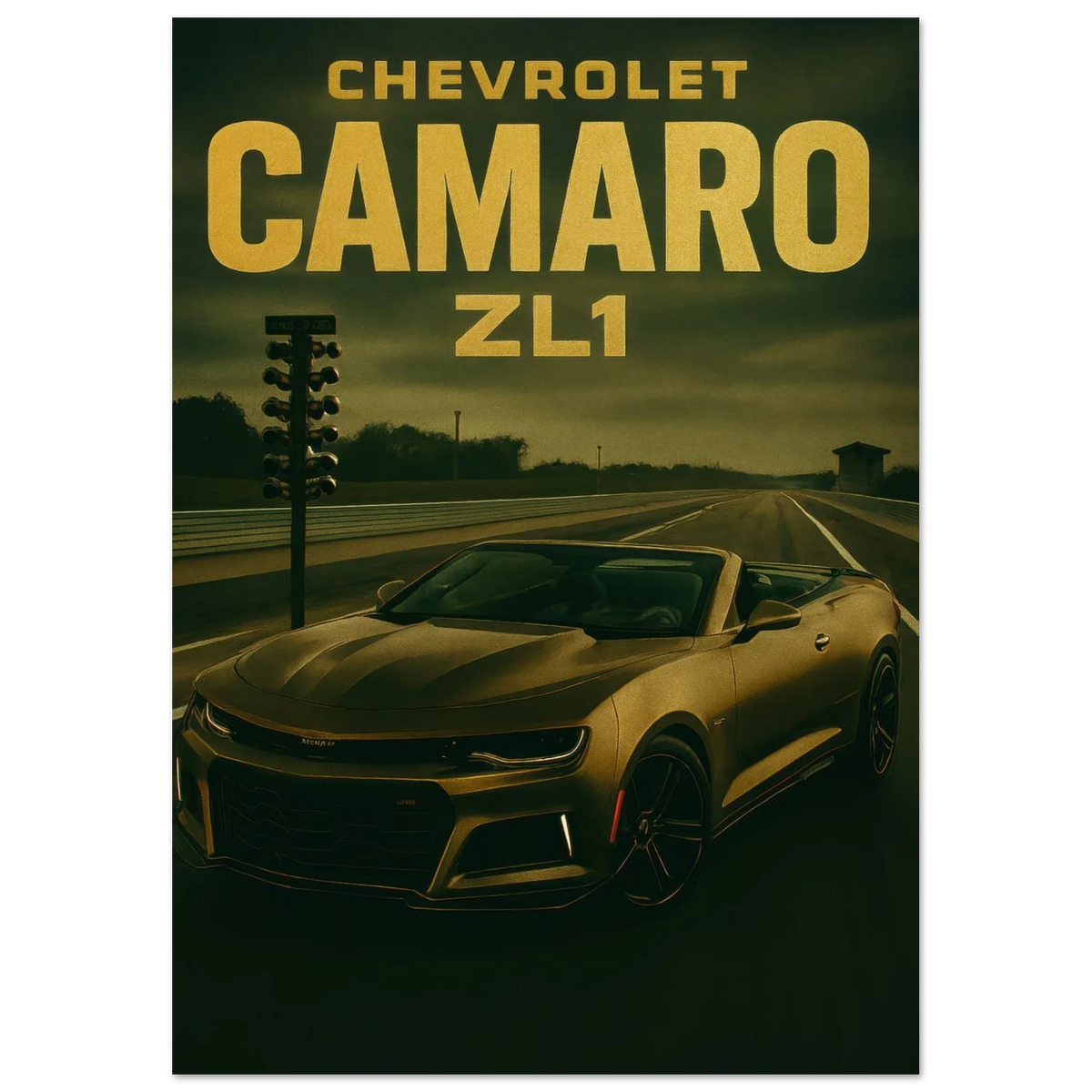Chevrolet Camaro ZL1 Golden Hour Drive Poster – Iconic Muscle Car Wall Art