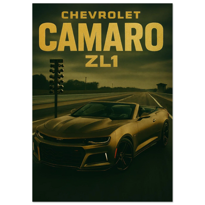 Chevrolet Camaro ZL1 Golden Hour Drive Poster – Iconic Muscle Car Wall Art
