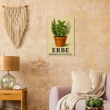 Erbe: Traditional Italian Herbs in Terracotta Pot Poster – Choose Your Perfect Size