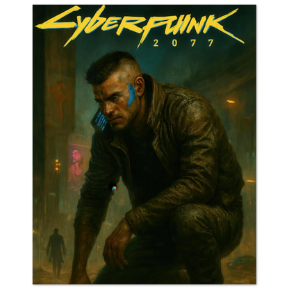 Cyberpunk Poster - Övergiven Stad Art Print