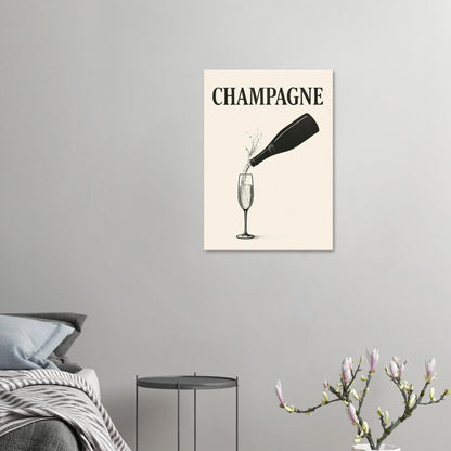 Champagne Splash Retro-Inspired Wall Art Poster – Elevate Your Space with Timeless Elegance