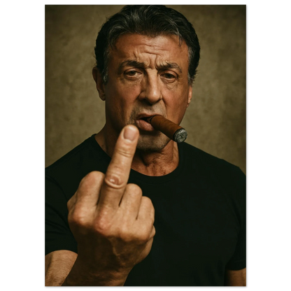 Iconic Stallone "Attitude" Poster: Bold Statement Art in Premium Print Quality