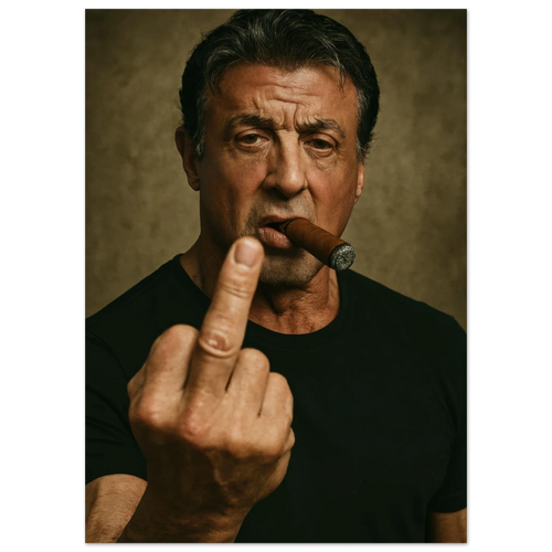 Iconic Stallone "Attitude" Poster: Bold Statement Art in Premium Print Quality