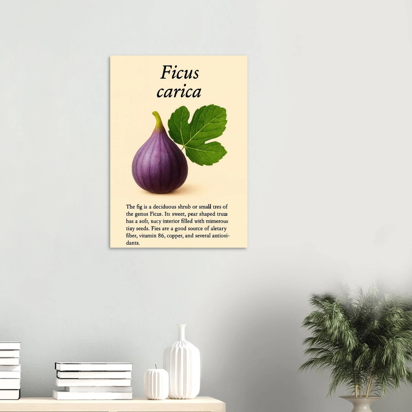 Frukter: Levande Fikondetalj Konsttryck – Premium Halvblankt Papper i Flera Storlekar