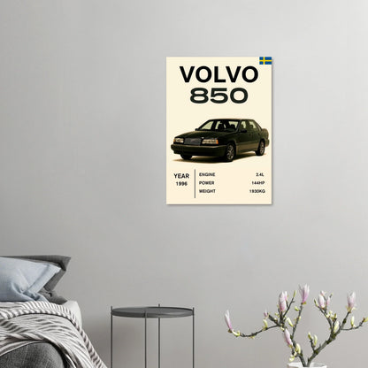 Volvo 850 Klassisk Bil Affisch – Fånga Tidens Elegans med Premium Konsttryck