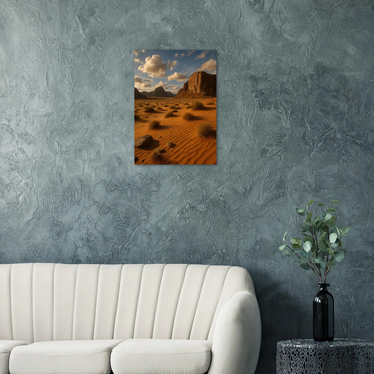 Desert Serenity Fine Art Poster – Majestic Landscape Print with Earthy Tones & Golden Sands