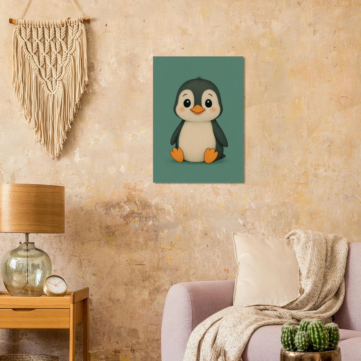 Cute Baby Penguin Art Print - Playful Nursery Decor in Various Sizes