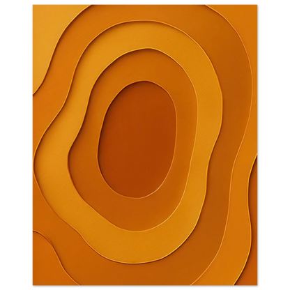 Abstrakt Terracotta Delight - Modern Minimalist Orange Art Print