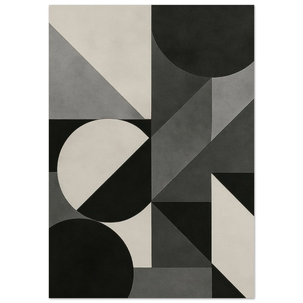 Abstract Geometric Poster: Modern Art in Monochrome Tones, Available in 29 Sizes