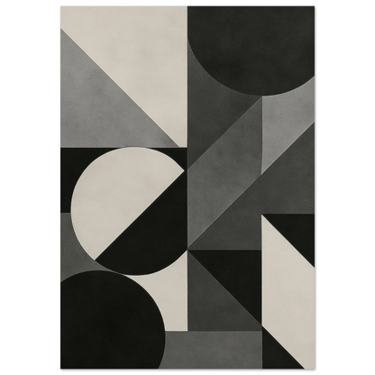 Abstract Geometric Poster: Modern Art in Monochrome Tones, Available in 29 Sizes