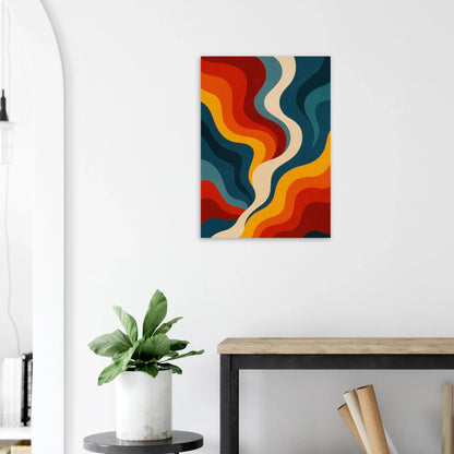 Retro Wave Abstract Art Poster – Vibrant 70s Flow Design in Your Choice of 29 Sizes