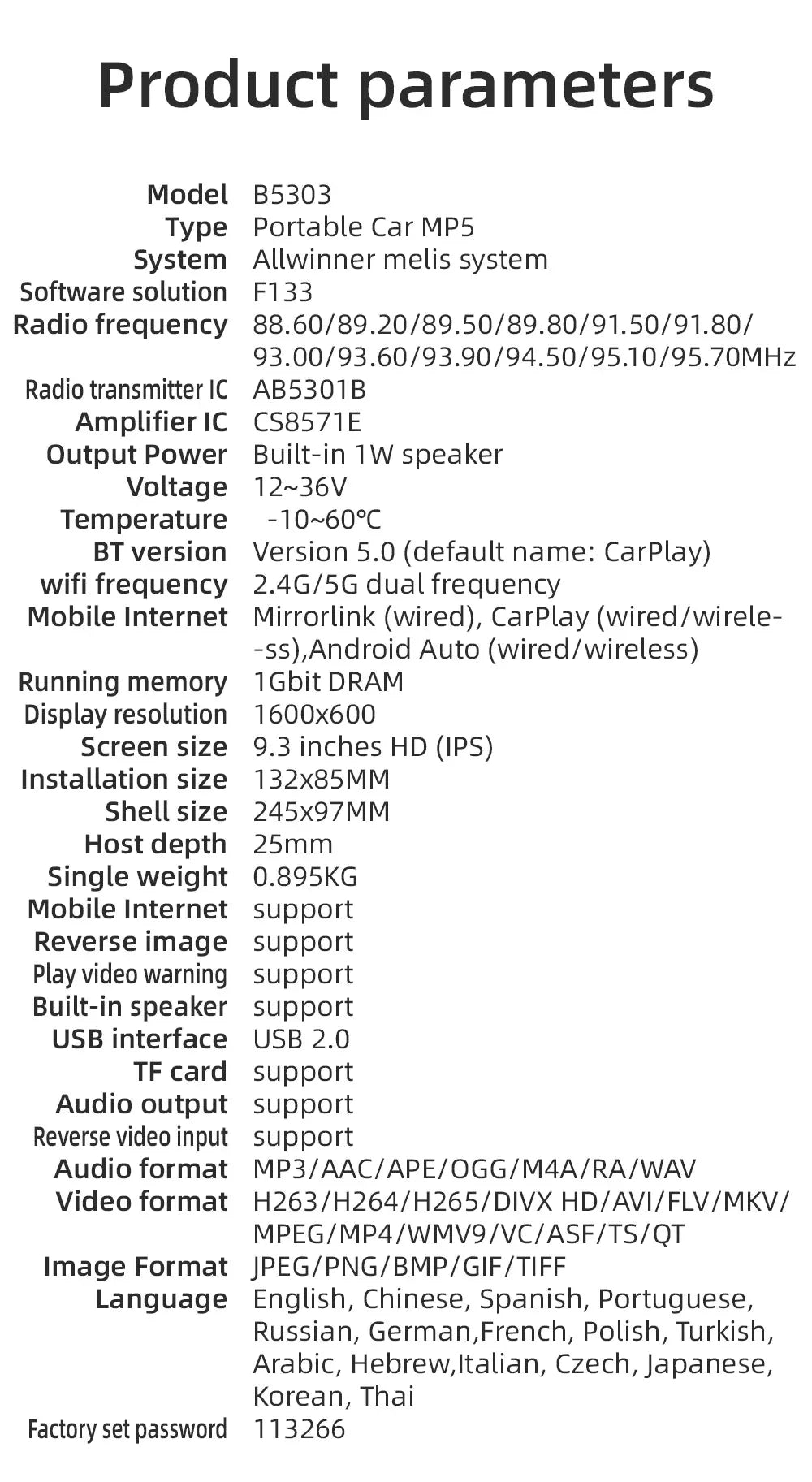 CarScreen 10.26" – Trådlös CarPlay/Android Auto + Gratis Backkamera