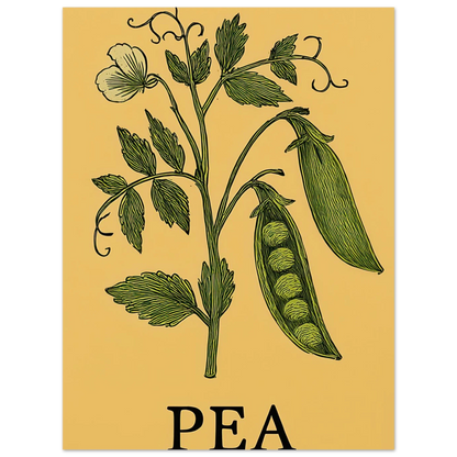 Frukter Pea Pod Print: En tidlös botanisk poster för ditt hem