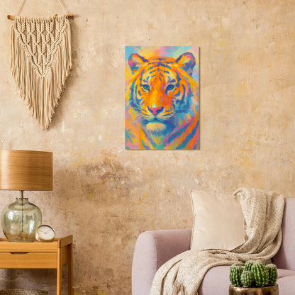 Djur: Psychedelic Tiger Canvas Print - Vibrant Abstract Wildlife Art in Multiple Sizes