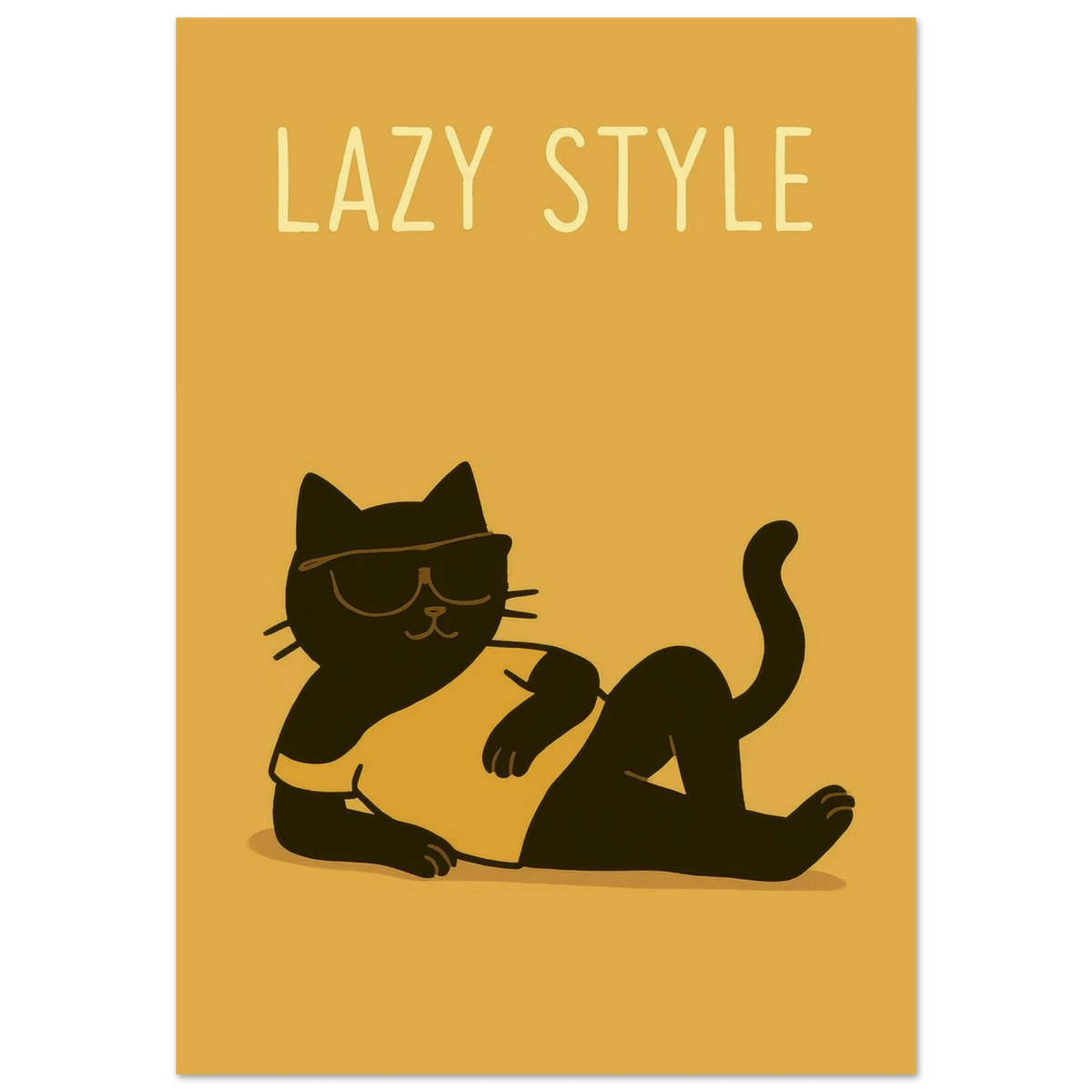 Lazy Cat in Sunglasses Poster – Chill Vibes Wall Art
