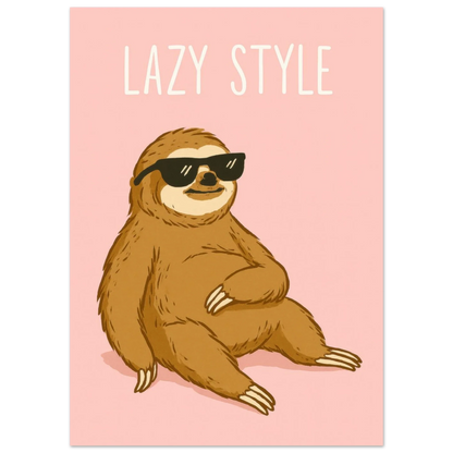 Lazy Style Sloth Poster - Chill Vibes Wall Art for Any Room