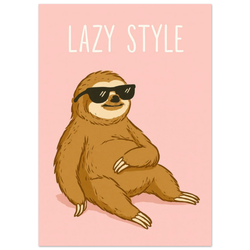 Lazy Style Sloth Poster - Chill Vibes Wall Art for Any Room