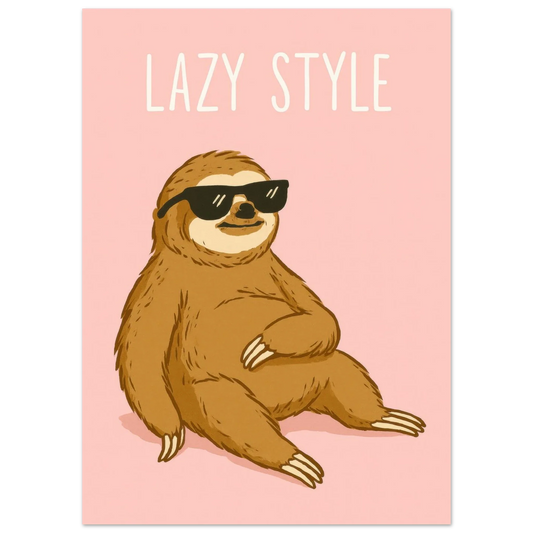 Lazy Style Sloth Poster - Chill Vibes Wall Art for Any Room