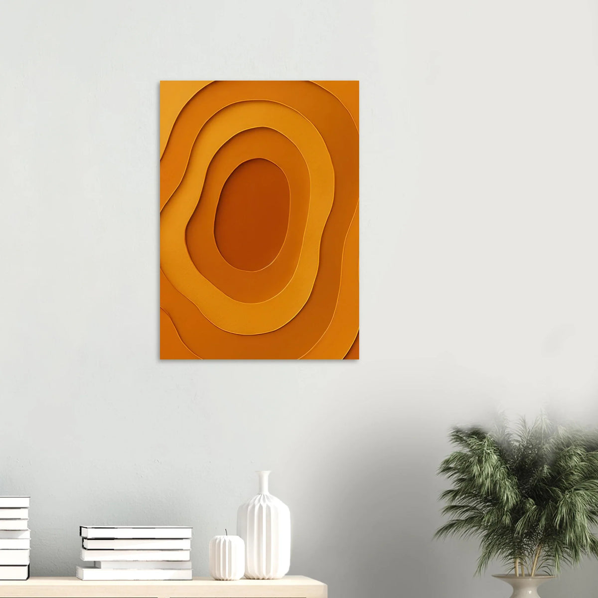 Abstrakt Terracotta Delight - Modern Minimalist Orange Art Print