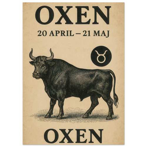Taurus Zodiac Sign Art Print | Vintage Horoscope Poster for April-May Birthdays