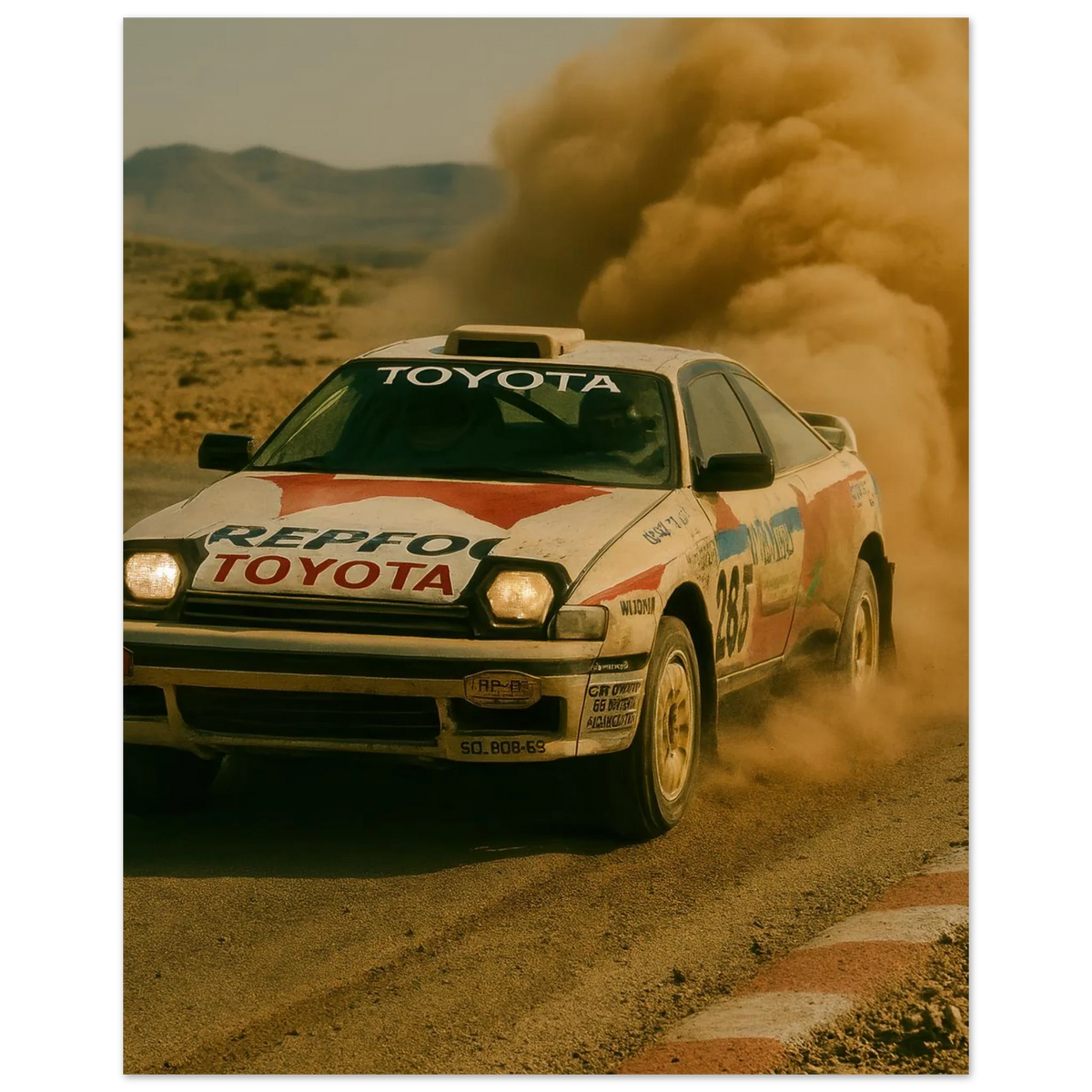 Bilar: Rallycross Retro - Dynamisk Väggkonst i Olika Storlekar
