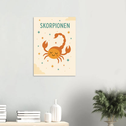 Söt Skorpion Barnrumsaffisch - Personlig Zodiac Konsttryck i Flera Storlekar