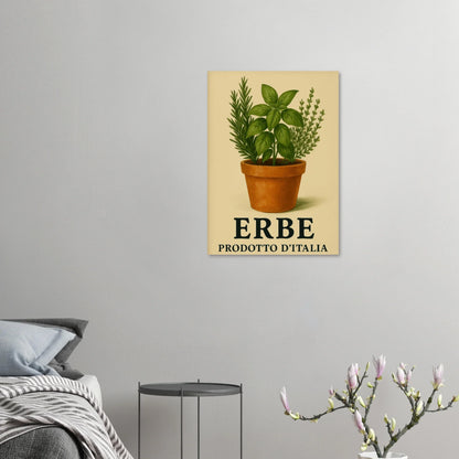 Erbe: Traditional Italian Herbs in Terracotta Pot Poster – Choose Your Perfect Size
