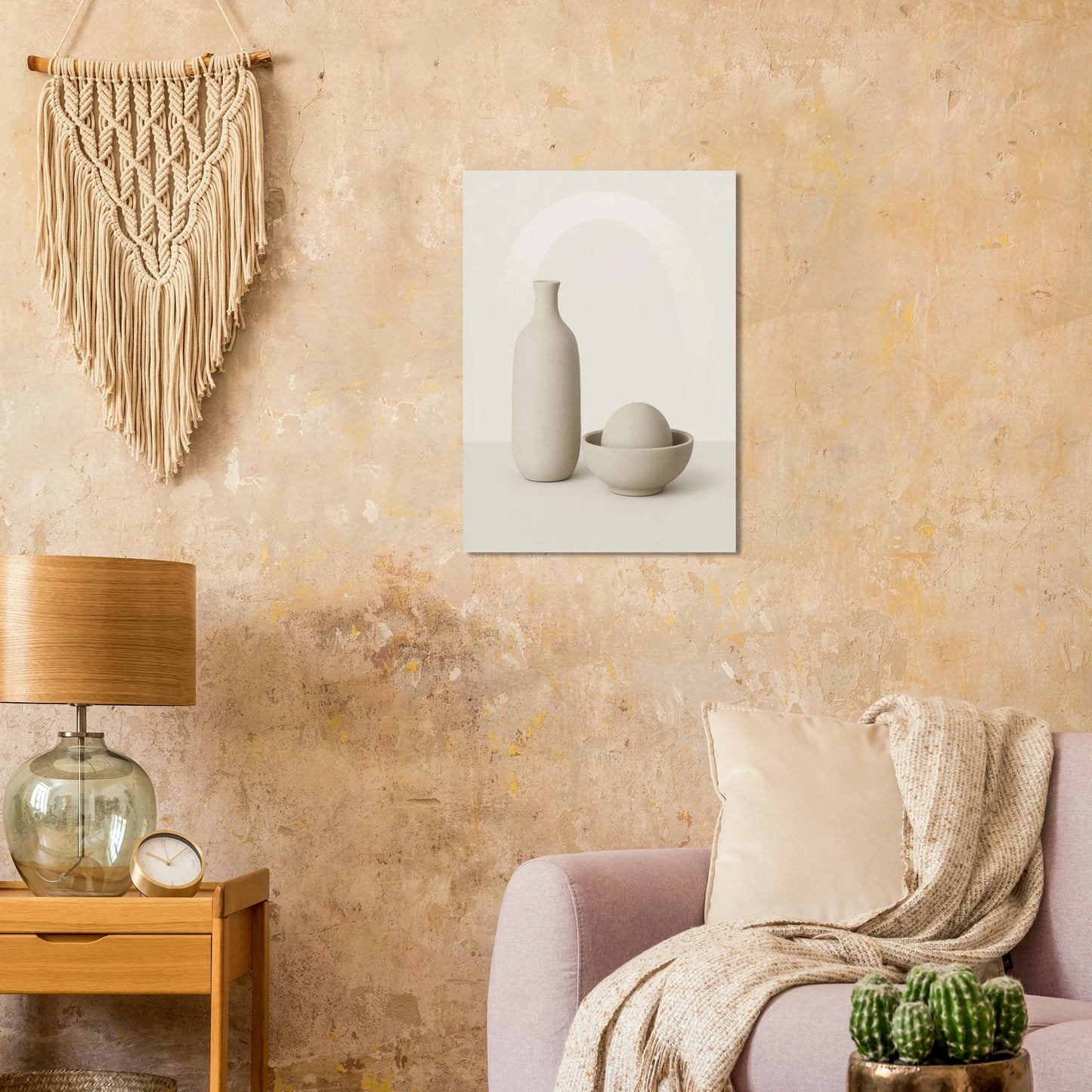 Minimalist Ceramic Forms Poster - Subtle Earth Tones | Modern Aesthetic Wall Art in 29 Sizes