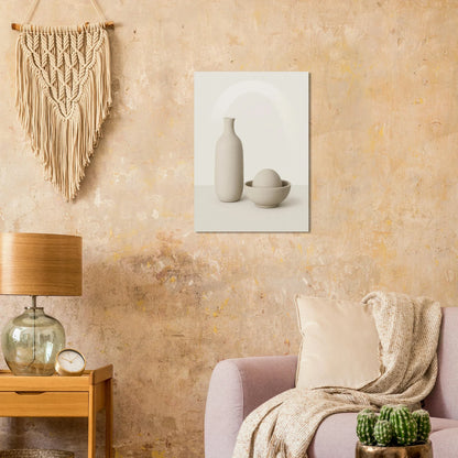 Minimalist Ceramic Forms Poster - Subtle Earth Tones | Modern Aesthetic Wall Art in 29 Sizes