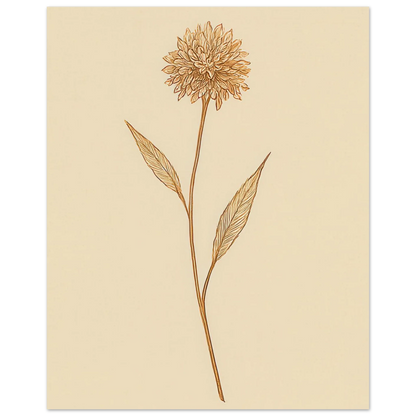 Frukter – Elegant Botanical Line Art Poster in Warm Sepia Tones