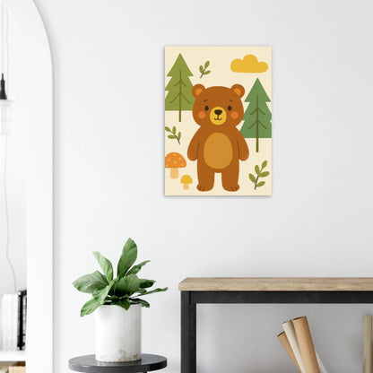 Söt Brun Björn Skogsvän Poster - Förstärkta Färger med Subtil Glans