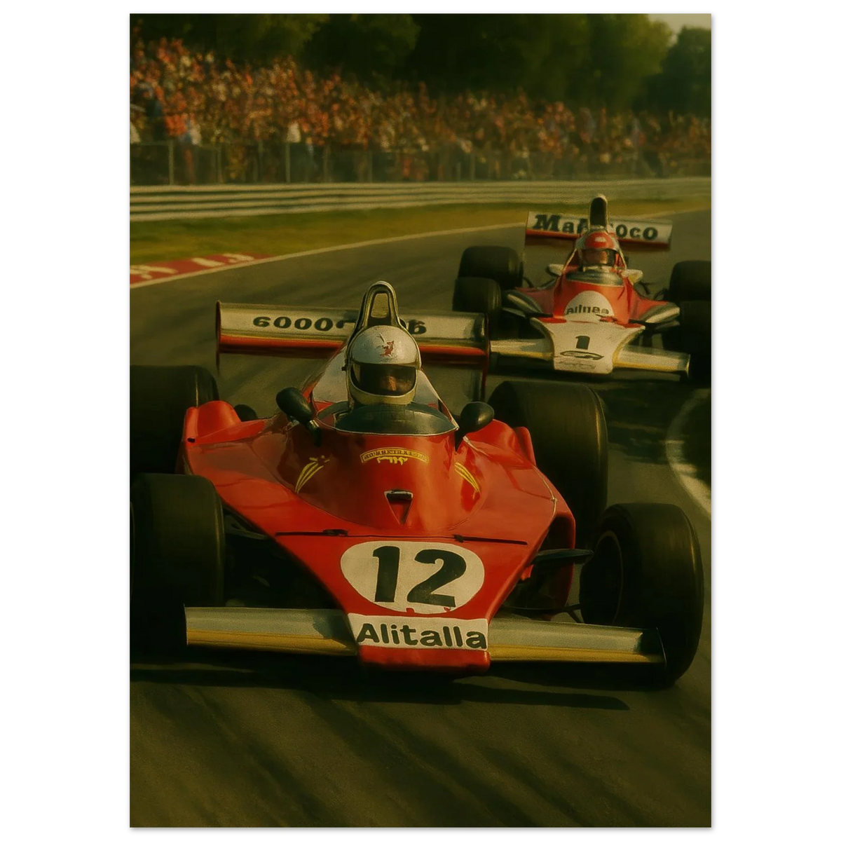 Bilar: Classic Racing Excitement Poster – Vintage Formula 1 Art Print