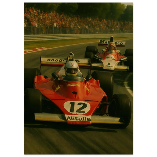 Bilar: Classic Racing Excitement Poster – Vintage Formula 1 Art Print