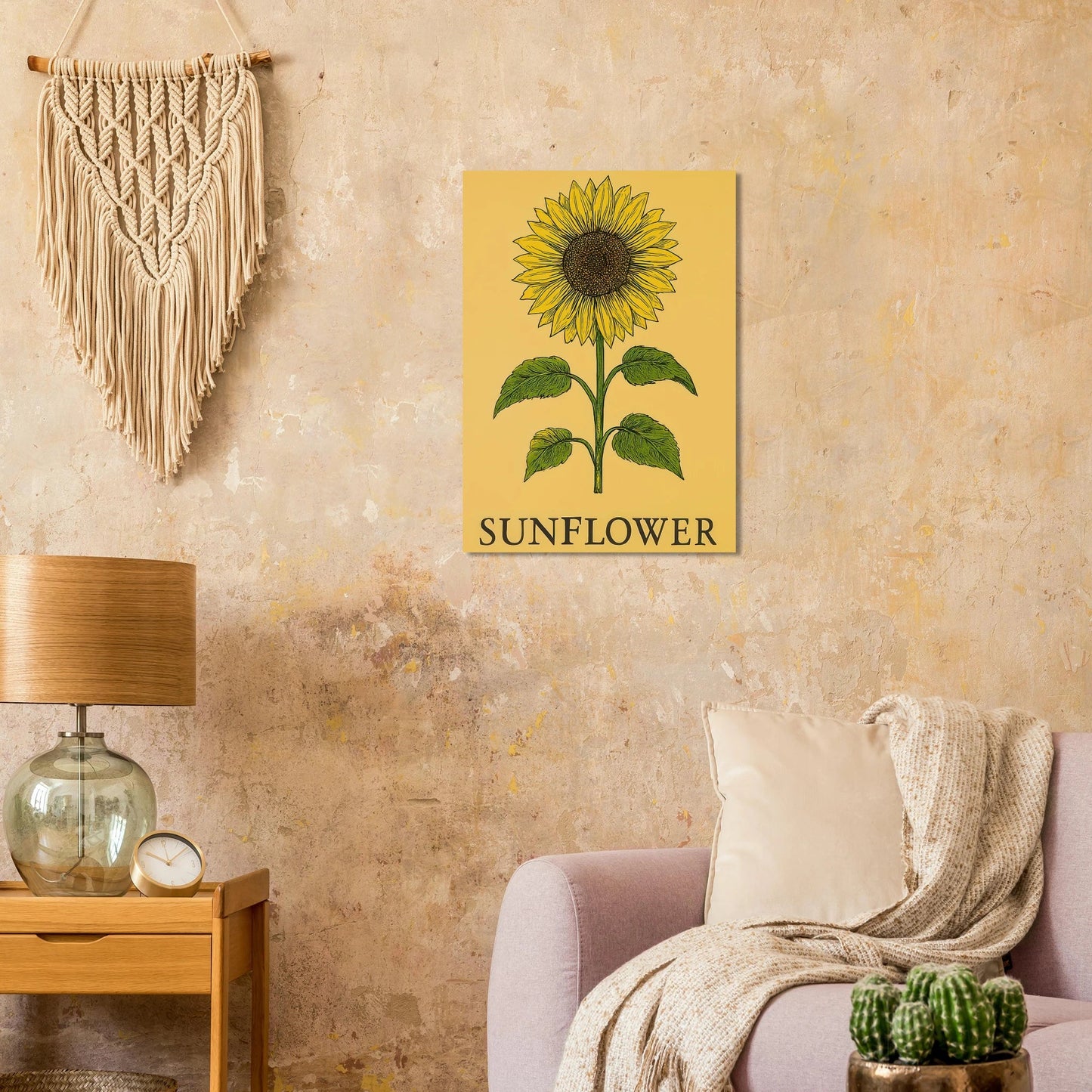 Frukter Solros Poster - Levande Gårdsinspirerad Konst med Soliga Nyanser