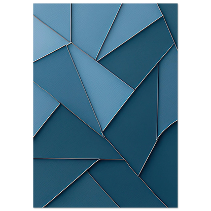 Minimalist Blue Geometric Abstract Art Print – Modern Wall Decor in Various Sizes