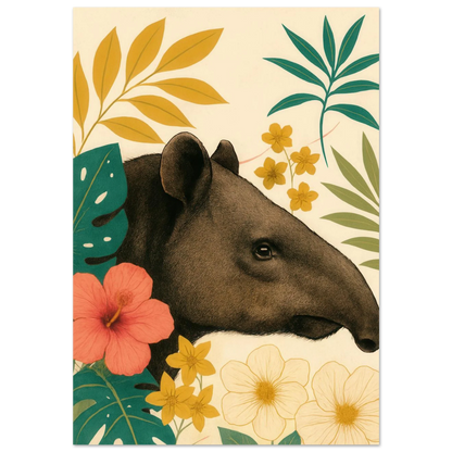 Tropicana Tapir Konstavla – Djurmotiv med Vibrerande Flora