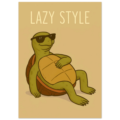 Lazy Style Chillin' Turtle Poster - Cool & Casual Wall Art in Various Sizes
