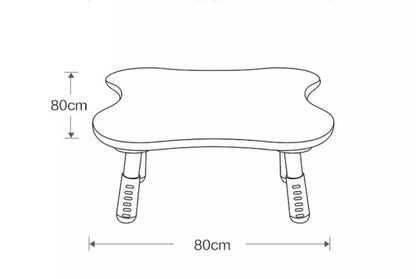 Clover Height Adjustable  Four-kid White Study Table-1