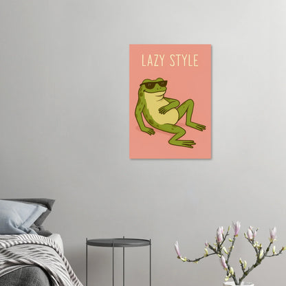 Lazy Style Chillin' Frog Poster – Retro Vibe Art Print