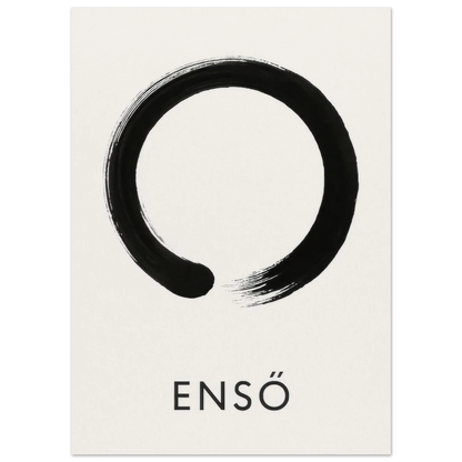 Zen Enso Brushstroke Poster - Minimalist Nordic Wall Art Print in Various Sizes