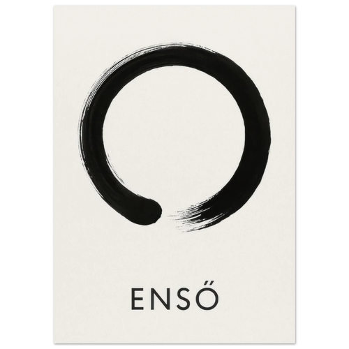 Zen Enso Brushstroke Poster - Minimalist Nordic Wall Art Print in Various Sizes