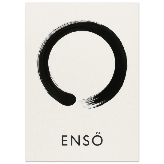 Zen Enso Brushstroke Poster - Minimalist Nordic Wall Art Print in Various Sizes