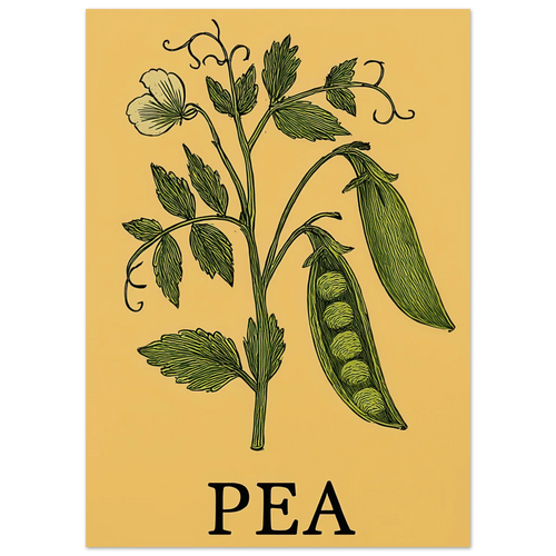 Frukter Pea Pod Print: En tidlös botanisk poster för ditt hem