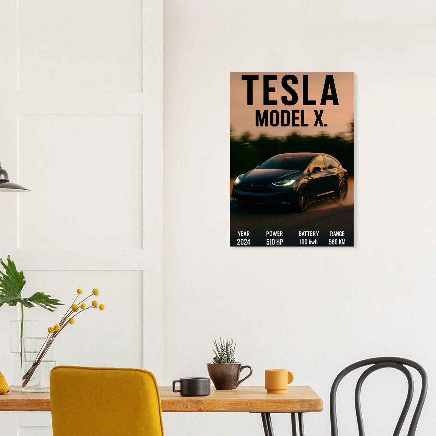 Tesla Model X Konsttryck - Modern Lyx för Väggen med Fenomenal Detaljrikedom