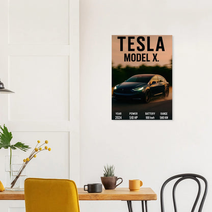 Tesla Model X Konsttryck - Modern Lyx för Väggen med Fenomenal Detaljrikedom