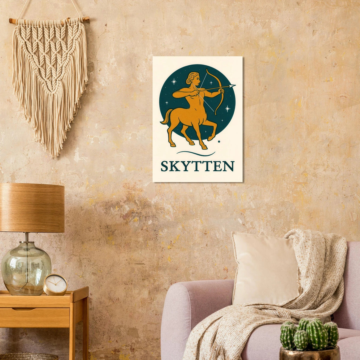 Skytten - Mystisk Stjärntecken Poster – Konstellation & Myter i Retro Stil