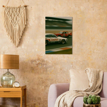 Bilar: Classic Race Car Art Print – Adrenaline-Fueled Elegance for Your Wall