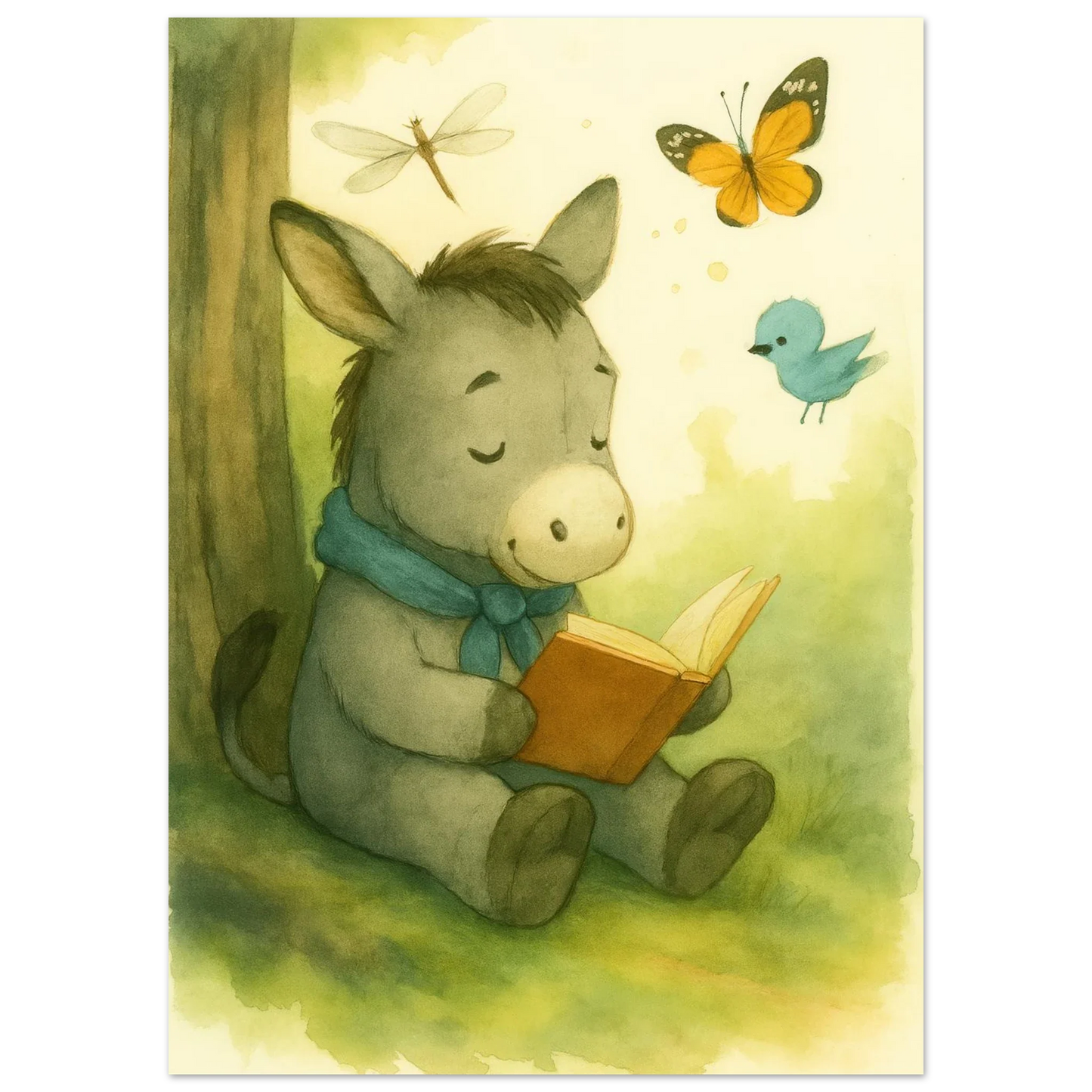 Little Donkey's Quiet Corner: Enchanting Storytime Art Print