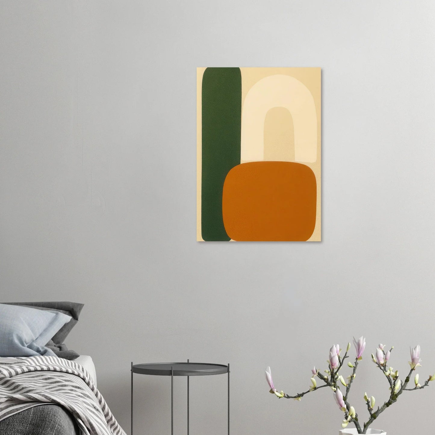 Abstrakt Minimalist Konsttryck i Jordnära Toner – Modern Väggkonst i Olika Storlekar