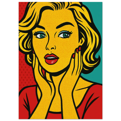 Pop Art Poster: Retro Glamour Wall Art in Vibrant Hues, Available in Various Sizes